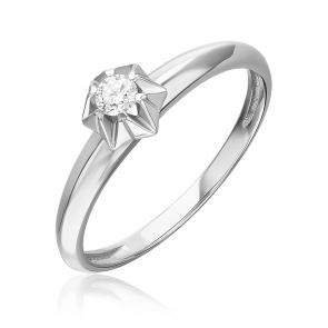 Кольцо из белого золота Platina с бриллиантом 01-5806-00-101-1120 фото