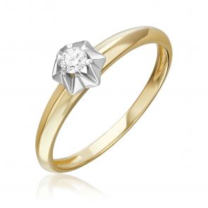 Кольцо из комбинированного золота Platina с бриллиантом 01-5806-00-101-1121 фото