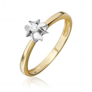 Кольцо из комбинированного золота Platina с бриллиантом 01-5807-00-101-1121 фото