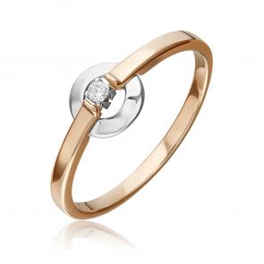 Кольцо из комбинированного золота Platina с бриллиантом 01-5810-00-101-1111 фото