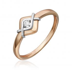 Кольцо из комбинированного золота Platina с бриллиантом 01-5812-00-101-1111 фото