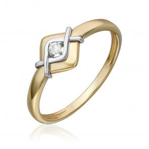Кольцо из комбинированного золота Platina с бриллиантом 01-5812-00-101-1121 фото