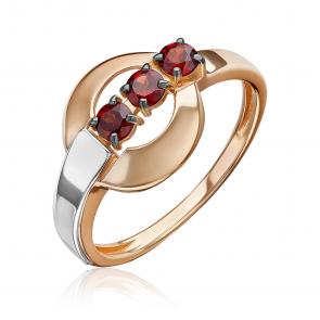 Кольцо из комбинированного золота Platina с гранатом 01-5837-00-204-1111 фото