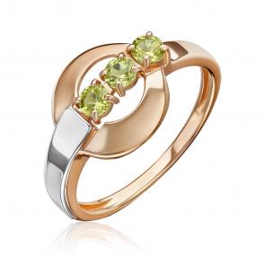 Кольцо из комбинированного золота Platina с хризолитом 01-5837-00-205-1111 фото