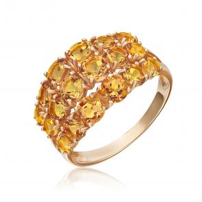 Золотое кольцо Platina с цитрином 01-5846-00-206-1110 фото