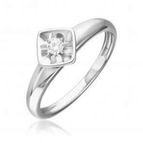 Кольцо из белого золота Platina с бриллиантом 01-5850-00-101-1120 фото