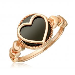 Золотое кольцо Platina с ониксом 01-5855-00-281-1110 фото