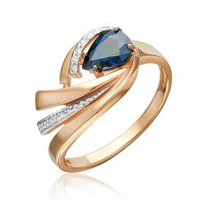 Золотое кольцо Platina с бриллиантом и сапфиром 01-5866-00-105-1110 фото