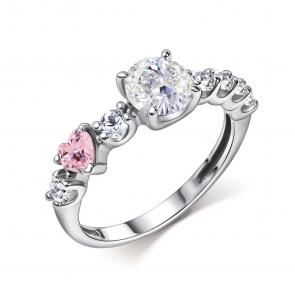 Серебряное кольцо АЛЬКОР с фианитом и горным хрусталём 01-5875/05ГХ-00 фото