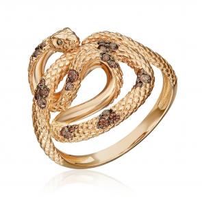 Золотое кольцо Символ года Змея Platina с фианитом 01-5879-00-404-1110 фото