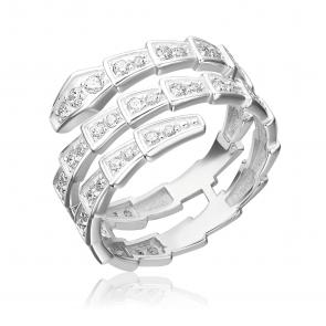 Кольцо из белого золота Символ года Змея Platina с фианитом 01-5887-00-401-1120 фото