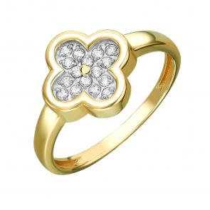 Кольцо из лимонного золота Platina с фианитом 01-5892-00-401-1130 фото