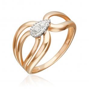 Кольцо из комбинированного золота Platina с фианитом 01-5906-00-401-1111 фото