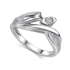 Серебряное кольцо АЛЬКОР с бриллиантом 01-5906/000Б-00 фото