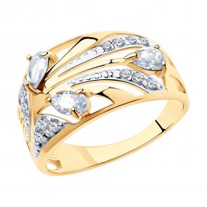 Золотое кольцо SOKOLOV с фианитом 015418 фото