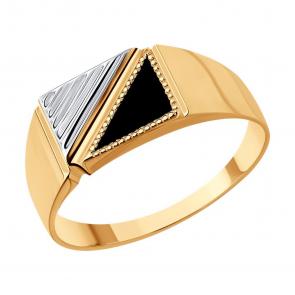 Золотая мужская печатка SOKOLOV с шпинелью 016114 фото