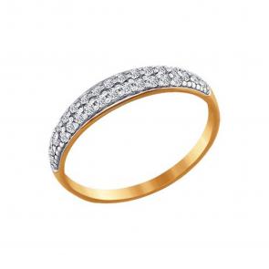 Золотое кольцо SOKOLOV с фианитом 016619 фото