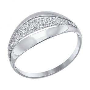 Кольцо из белого золота SOKOLOV с фианитом 016654-3 фото