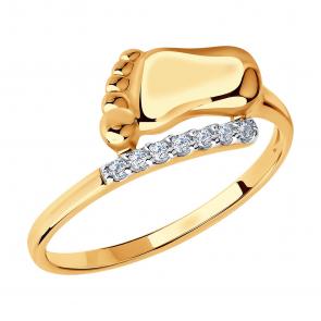 Золотое кольцо SOKOLOV с фианитом 016675 фото