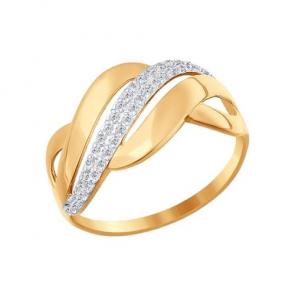 Золотое кольцо SOKOLOV с фианитом 016835 фото