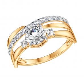 Золотое кольцо SOKOLOV с фианитом 016918 фото