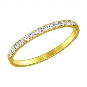 Кольцо из лимонного золота SOKOLOV с фианитом 017159-2 фото