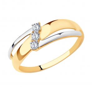 Золотое кольцо SOKOLOV с фианитом 017220 фото