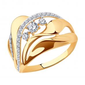 Золотое кольцо SOKOLOV с фианитом 017501 фото