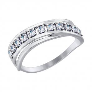 Кольцо из белого золота SOKOLOV с фианитом 017550-3 фото