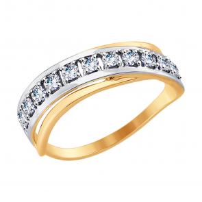 Золотое кольцо SOKOLOV с фианитом 017550 фото