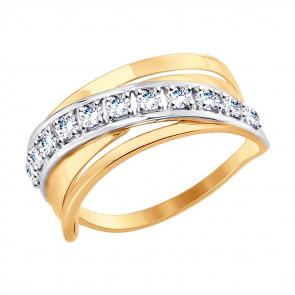 Золотое кольцо SOKOLOV с фианитом 017563 фото