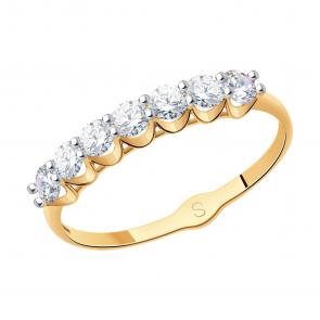 Золотое кольцо SOKOLOV с фианитом 017833 фото