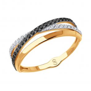 Золотое кольцо SOKOLOV с фианитом 017883 фото