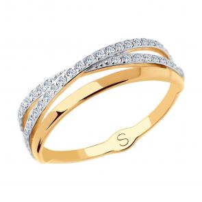 Золотое кольцо SOKOLOV с фианитом 018011 фото