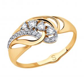 Золотое кольцо SOKOLOV с фианитом 018035 фото