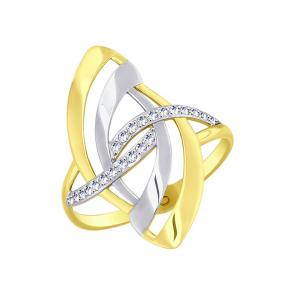 Кольцо из лимонного золота SOKOLOV с фианитом 018072-2 фото