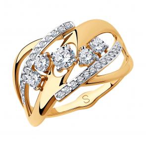 Золотое кольцо SOKOLOV с фианитом 018174 фото