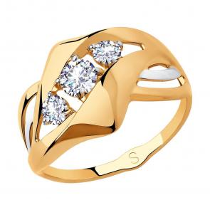 Золотое кольцо SOKOLOV с фианитом 018228 фото