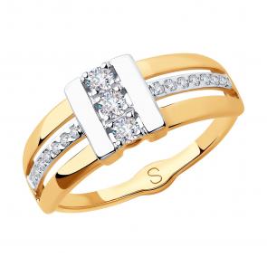 Золотое кольцо SOKOLOV с фианитом 018254 фото