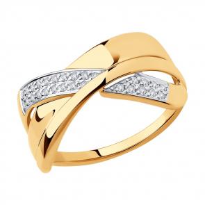 Золотое кольцо SOKOLOV с фианитом 018272 фото