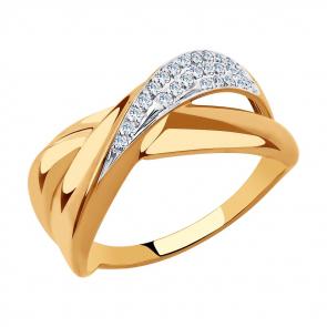 Золотое кольцо SOKOLOV с фианитом 018286 фото