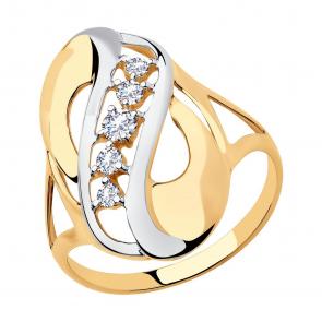 Золотое кольцо SOKOLOV с фианитом 018291 фото