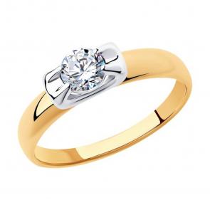 Золотое кольцо SOKOLOV с фианитом 018311 фото