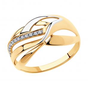 Золотое кольцо SOKOLOV с фианитом 018313 фото