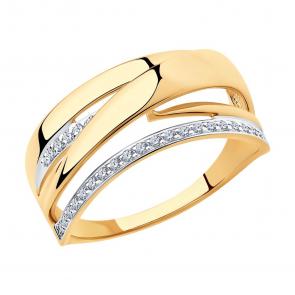 Золотое кольцо SOKOLOV с фианитом 018315 фото