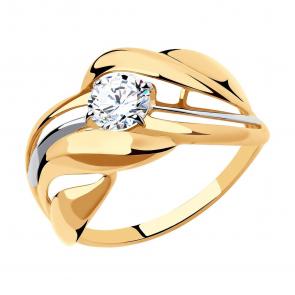 Золотое кольцо SOKOLOV с фианитом 018431 фото