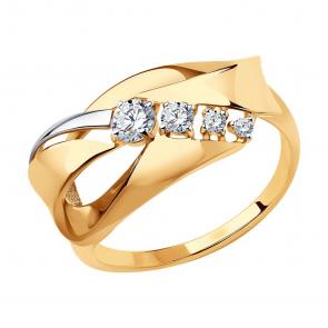 Золотое кольцо SOKOLOV с фианитом 018506 фото