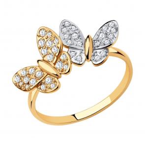 Золотое кольцо SOKOLOV с фианитом 018547 фото