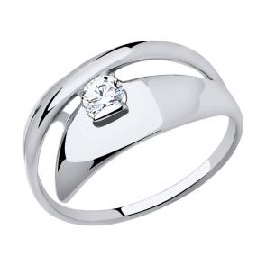 Кольцо из белого золота SOKOLOV с фианитом 018577-3 фото