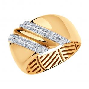 Золотое кольцо SOKOLOV с фианитом 018621 фото